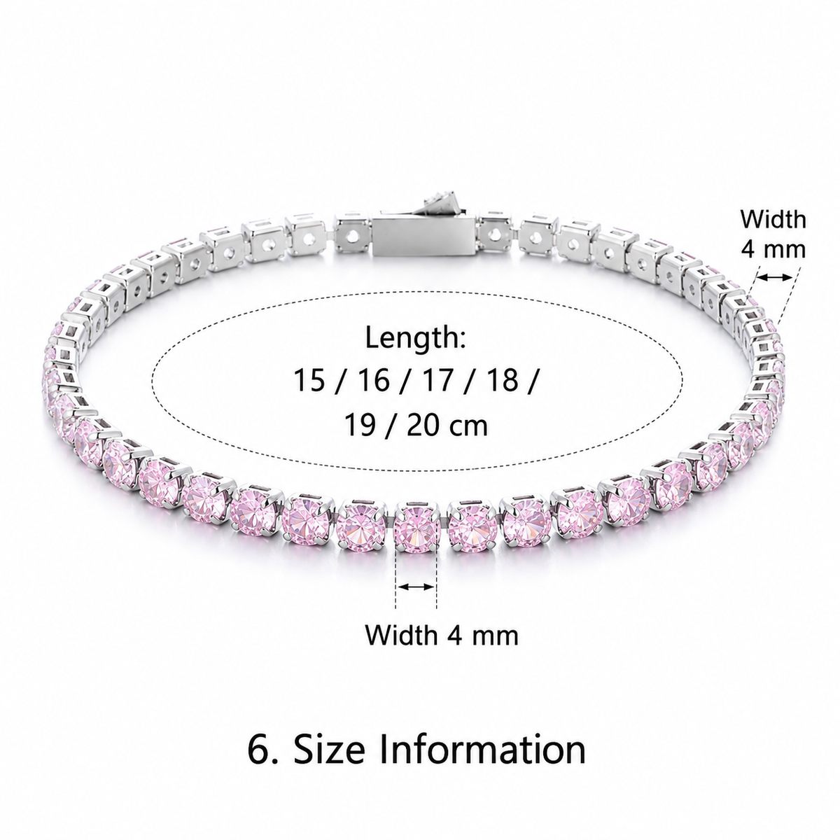 VEZZEN Gradient CZ Tennis Bracelet